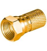 F-Stecker Cu vergoldet 7,3 mm