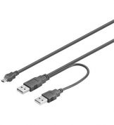 Y USB-Kabel 2x USB auf 1x Mini USB