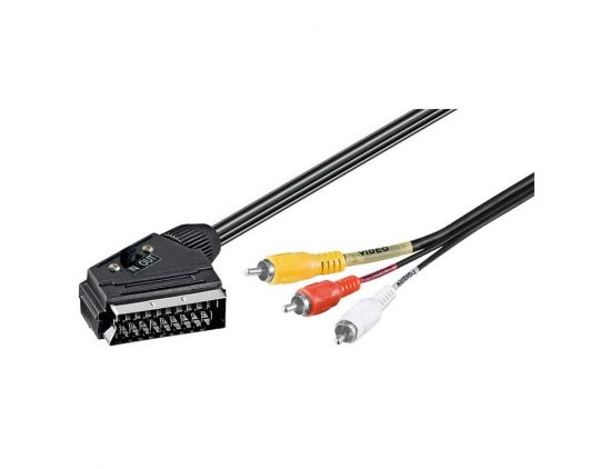 Audio/Video Kabel Scartstecker auf 3x Cinchstecker 2m