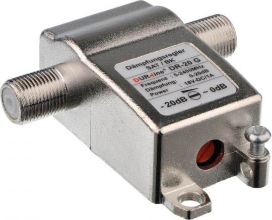 DUR-line Dämpfungsregler 0-20dB für SAT- und Kabel-TV (DR-20 G)