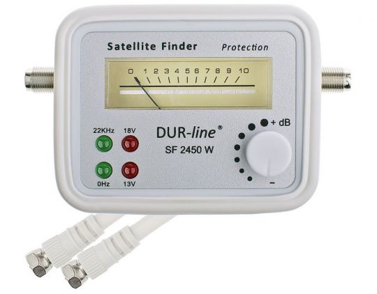 DUR-line SF 2450 W Satfinder mit Gummi-Schutzhülle weiß