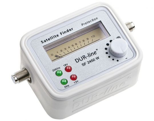 DUR-line SF 2450 W Satfinder mit Gummi-Schutzhülle weiß