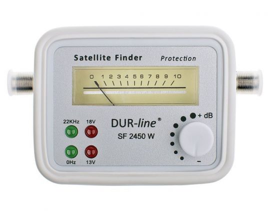 DUR-line SF 2450 W Satfinder mit Gummi-Schutzhülle weiß