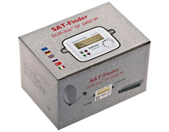 DUR-line SF 2450 W Satfinder mit Gummi-Schutzhülle weiß