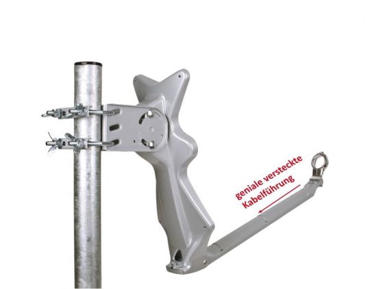 DUR-line Select 85/90cm Satellitenschüssel Alu hellgrau / anthrazit / ziegelrot