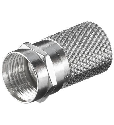 F-Stecker Zink vernickelt für Koaxkabel 8,2 mm