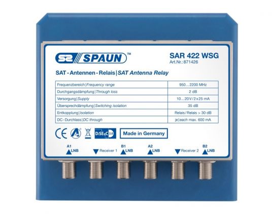 Spaun SAR 422 WSG für 2 Twin LNB auf 2 Teilnehmer (z.B. Astra - Hotbird)