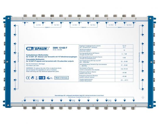 Spaun SMK 13169 F Kaskade für 3 Satelliten mit 16 Ausgängen