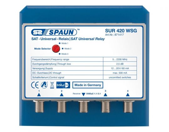 Spaun SUR 420 WSG Sat Antennen Relais DiSEqC 4/1 mit Option