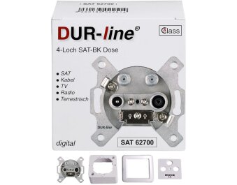 DUR-line Antennendose 4-loch SAT/Kabel/DVB-T/Radio/Unicable