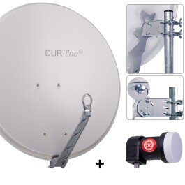 DUR-line Select 75/80cm Komplettanlage hellgrau + Single LNB