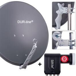 DUR-line Select 75/80cm Komplettanlage anthrazit + Octo LNB