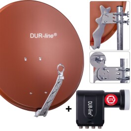 DUR-line Select 75/80cm Komplettanlage ziegelrot + Octo LNB