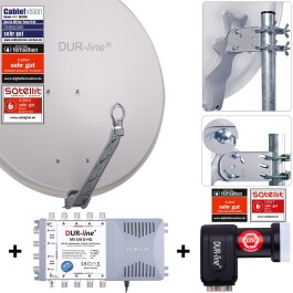 DUR-line Select 75/80cm Komplettanlage hellgrau 1xSAT/8TN