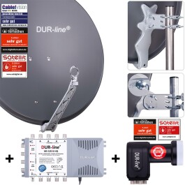 DUR-line Select 75/80cm Komplettanlage anthrazit 1xSAT/8TN