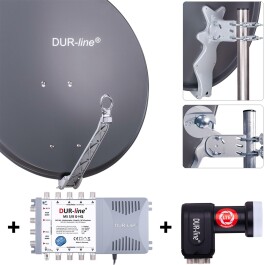 DUR-line Select 75/80cm Komplettanlage anthrazit 1xSAT/8TN
