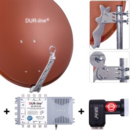 DUR-line Select 75/80cm Komplettanlage ziegelrot 1xSAT/8TN