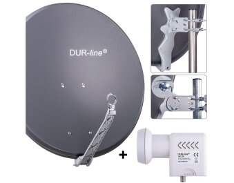 DUR-line Select 75/80cm Komplettanlage anthrazit Unicable 24TN