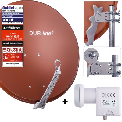 DUR-line Select 75/80cm Komplettanlage ziegelrot Unicable 24TN