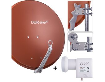 DUR-line Select 75/80cm Komplettanlage ziegelrot Unicable 24TN
