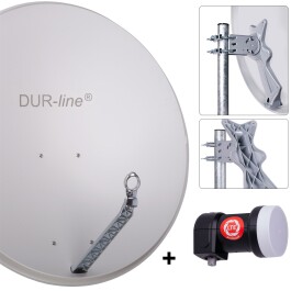 DUR-line Select 85/90cm Komplettanlage hellgrau + Single LNB