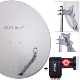 DUR-line Select 85/90cm Komplettanlage hellgrau + Quad LNB