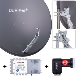 DUR-line Select 85/90cm Komplettanlage anthrazit 1xSAT/8TN