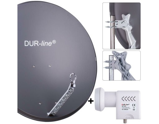 DUR-line Select 85/90cm Komplettanlage anthrazit + Unicable 24TN
