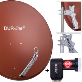 DUR-line Select 85/90cm Komplettanlage rot + Quad LNB