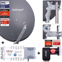 DUR-line Select 75/80cm Komplettanlage anthrazit 1xSAT/12TN