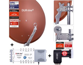 DUR-line Select 75/80cm Komplettanlage ziegelrot 1xSAT/12TN