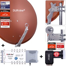 DUR-line Select 75/80cm Komplettanlage ziegelrot 1xSAT/12TN