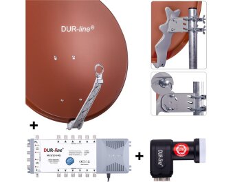 DUR-line Select 75/80cm Komplettanlage ziegelrot 1xSAT/12TN