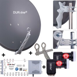 DUR-line Select 75/80cm Komplettanlage anthrazit 2xSAT/8TN
