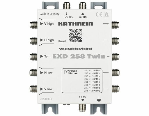 Kathrein EXD 258 Twin Unicable Kaskade 5 auf 2x8 zur Erweiterung