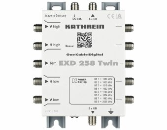 Kathrein EXD 258 Twin Unicable Kaskade 5 auf 2x8 zur...