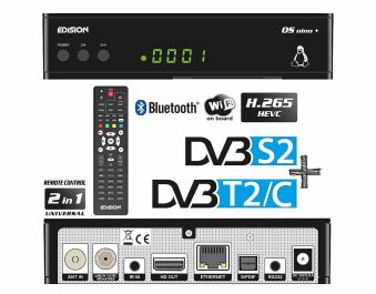 Edision OS nino plus DVB-S2 + DVB-T2/C Receiver H.265 inkl. WLAN