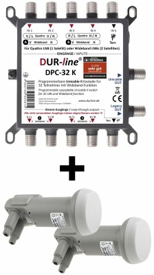 DUR-line Wideband Multischalter DPC-32 K + 2x Wideband LNB