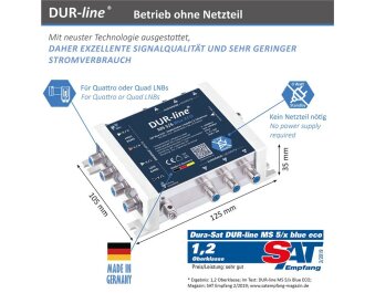 DUR-line MS 5/6 blue eco Multischalter ohne Strom/Netzteil