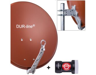 DUR-line Select 60/65 cm Sat Anlage 1 Teilnehmer Komplett Set rot