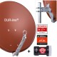 DUR-line Select 60/65 cm Sat Anlage 1 Teilnehmer Komplett Set rot