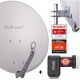 DUR-line Select 60/65 cm Sat Anlage 4 Teilnehmer Komplett Set hellgrau