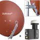 DUR-line Select 60/65 cm Sat Anlage 6 Teilnehmer Komplett Set rot