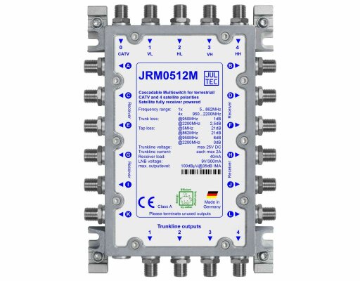 Jultec JRM0512M Multischalter 5/12 ohne Netzteil (kaskadierbar)