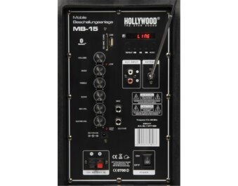 Mobile Beschallungsanlage HOLLYWOOD MB-15 700W SD/USB Bluetooth Funkmikro