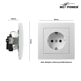 Schutzkontakt-Steckdose McPower Flair 250V~/16A UP Einsteckschutz weiß