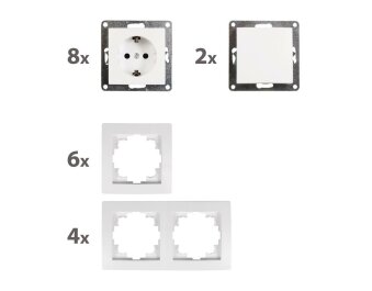 Schalter und Steckdosen Set McPower Flair Standard 20-teilig weiß