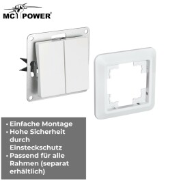 Wechselschalter McPower Cup 2-fach 250V~/10A UP weiß