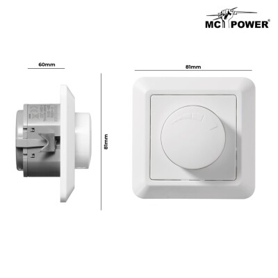 LED-Dimmer für elektronische Trafos McPower Cup 250V/300W, UP, Memory-Funktion