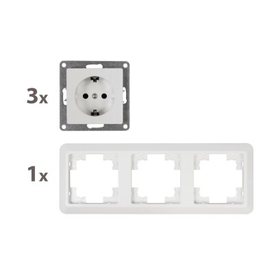 Steckdosen Set McPower Cup Beginner 3S 4-teilig weiß